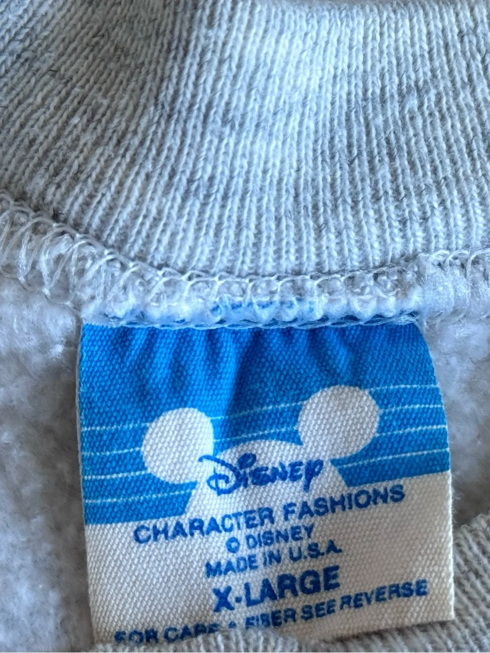 Vintage 80s Disney Mickey Mouse Sweatshirt Top Graphic Mens Size XL USA Gray